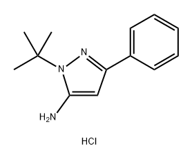 1H-Pyrazol-5-amine, 1-(1,1-dimethylethyl)-3-phenyl-, hydrochloride (1:1) 结构式