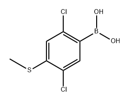 2,5-Dichloro-4-(methylthio)phenylboronic acid 结构式