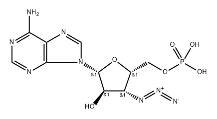 9-(3'-azido-3'-deoxyxylofuranosyl)adenine 5'-monophosphate 结构式