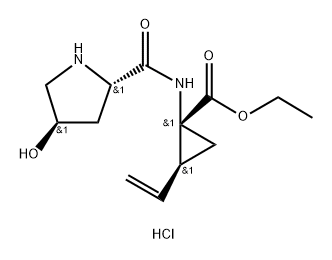 (1R,2S)-ethyl 1-((2S,4R)-4-hydroxypyrrolidine-2-carboxamido)-2-vinylcyclopropanecarboxylate hydrochloride 结构式