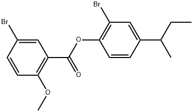 2-Bromo-4-(1-methylpropyl)phenyl 5-bromo-2-methoxybenzoate 结构式