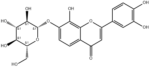 3',4',8-三羟基黄酮-7-O-Β-D-葡萄糖苷 结构式