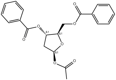 Β-D-ERYTHRO-PENTOFURANOSE, 2-DEOXY-, 1-ACETATE 3,5-DIBENZOATE 结构式