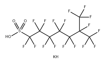 1-Heptanesulfonic acid, 1,1,2,2,3,3,4,4,5,5,6,7,7,7-tetradecafluoro-6-(trifluoromethyl)-, potassium salt (1:1) 结构式