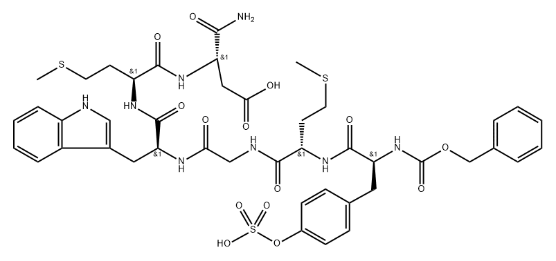 cholecystokinin (27-32) amide, benzoyloxycarbonyl- 结构式