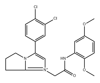 3-(3,4-Dichlorophenyl)-1-(2-((2,5-dimethoxyphenyl)amino)-2-oxoethyl)-6,7-dihydro-5H-pyrrolo[1,2-a]imidazol-1-ium 结构式