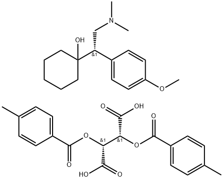 S-Venlafaxine-di-p-toluoyl-L-tartrate Salt (2:1) 结构式