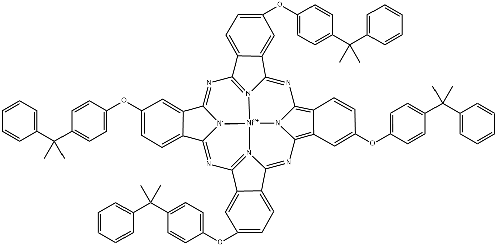 四(4-枯基苯氧基)酞菁镍(II) 结构式
