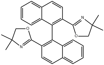 噁唑,2,2′-(1R)-[1,1′-联萘]-2,2′-二联双[4,5-二氢-4,4-二甲基 结构式