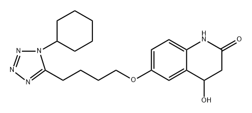 6-(4-(1-cyclohexyl-1H-tetrazol-5-yl)butoxy)-4-hydroxy-3,4-dihydroquinolin-2(1H)-one 结构式