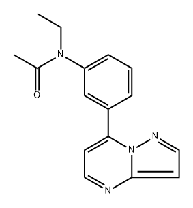 N-Ethyl-N-(3-pyrazolo[1,5-a]pyrimidin-7-ylphenyl)acetamide 结构式