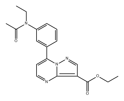 Ethyl 7-[3-[acetyl(ethyl)amino]phenyl]pyrazolo[1,5-a]pyrimidin-3-carboxylate 结构式