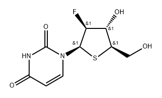 2’-Deoxy-2’-fluoro-4’-thio-beta-D-arabinouridine 结构式