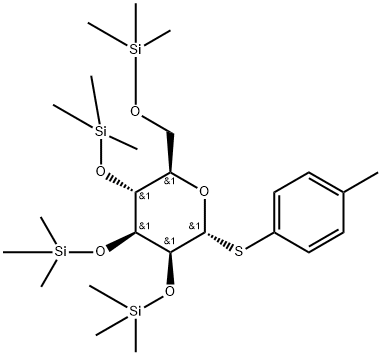 α-D-Mannopyranoside, 4-methylphenyl 1-thio-2,3,4,6-tetrakis-O-(trimethylsilyl)- 结构式