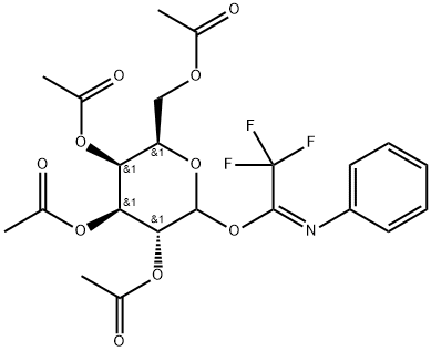 1-(2,2,2-三氟-N-苯基亚胺酯)-2,3,4,6-四-O-乙酰基-D-吡喃半乳糖 结构式