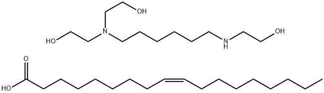 9-Octadecenoic acid (Z)-, compd. with 2,2'-[[6-[C12-18-alkyl(2-hydroxyethyl)amino]hexyl]imino]bis[ethanol] (2:1) 结构式