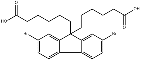 6,6'-(2,7-dibromo-9H-fluorene-9,9-diyl)dihexanoic acid 结构式