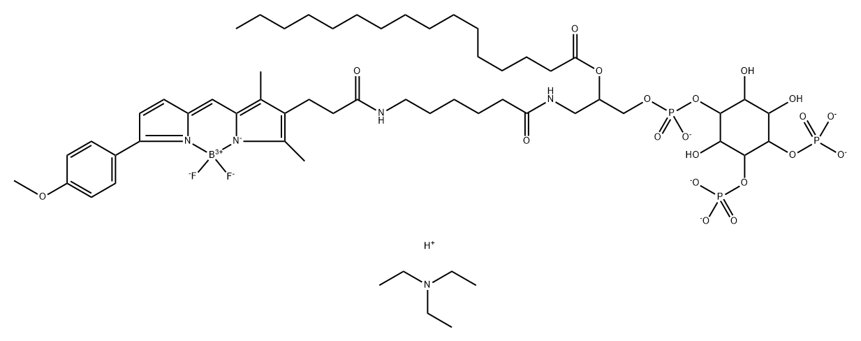 GLOPIPS BODIPY TMR-十六酰磷酯酰肌醇-双-4,5-磷酸 结构式