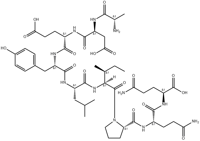 L-Glutamine, L-alanyl-L-α-aspartyl-L-α-glutamyl-L-tyrosyl-L-leucyl-L-isoleucyl-L-prolyl-L-glutaminyl- 结构式