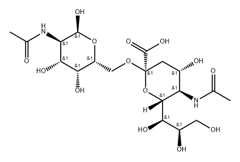 2-acetaMido-2-deoxy-6-O-Sialyl-D-galactopyranoside (Sia--2,6-GalNAc) 结构式