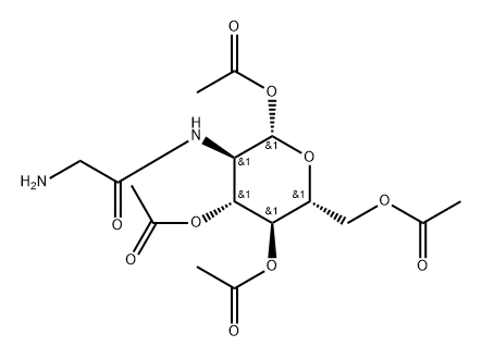 1,3,4,6-Tetra-O-acetyl-2-[(2-aminoacetyl)amino]-2-deoxy-b-D-glucopyranose 结构式
