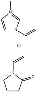 氯化-1-乙烯基-3-甲基-1H-咪唑与1-乙烯基-2-吡咯烷酮的聚合物 结构式