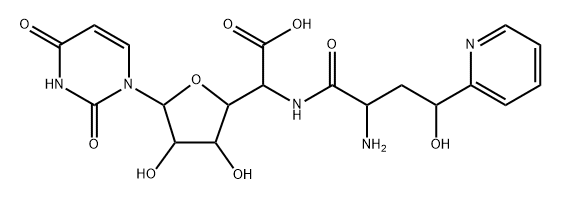 5-[[2-Amino-4-hydroxy-1-oxo-4-(2-pyridinyl)butyl]amino]-1-(3,4-dihydro-2,4-dioxopyrimidin-1(2H)-yl)-1,5-dideoxy-β-D-allofuranuronic acid 结构式