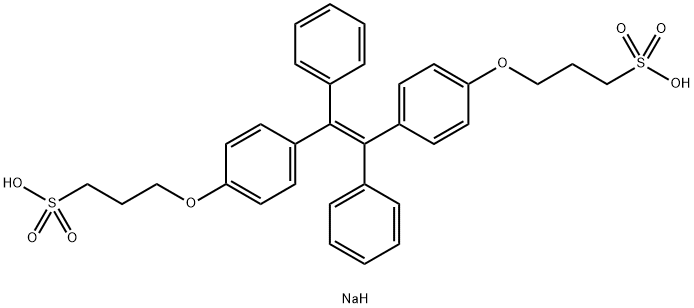 1-Propanesulfonic acid, 3,3'-[(1,2-diphenyl-1,2-ethenediyl)bis(4,1-phenyleneoxy)]bis-, sodiuM salt (1:2) 结构式