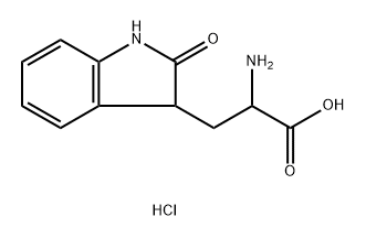 DL-2,3-二氢-2-氧杂色氨酸盐酸盐 结构式