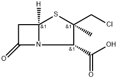 4-Thia-1-azabicyclo[3.2.0]heptane-2-carboxylic acid, 3-(chloromethyl)-3-methyl-7-oxo-, [2S-(2α,3β,5α)]- (9CI) 结构式