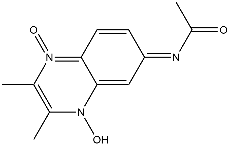 Acetamide, N-?(4-?hydroxy-?2,?3-?dimethyl-?1-?oxido-?6(4H)?-?quinoxalinylidene)?-?, [N(E)?]?- 结构式