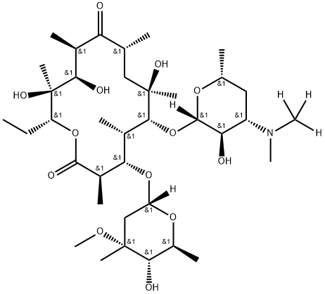 红霉素-13C-D3溶液, 100PPM 结构式