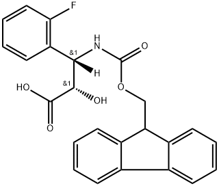 (2S,3S)-3-((((9H-芴-9-基)甲氧基)羰基)氨基)-3-(2-氟苯基)-2-羟基丙酸 结构式