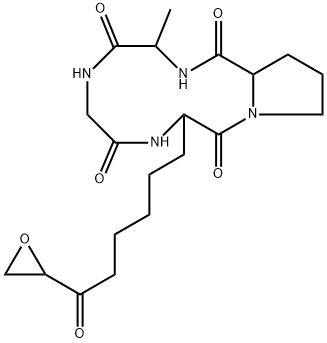 Cyclo[L-Ala-Gly-[(2S)-8-oxo-2-amino*-8-oxiranyloctanoyl]-D-Pro-] 结构式