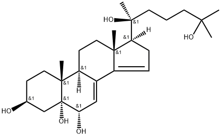 (20S)-5α-Cholesta-7,14-diene-3β,5,6α,20,25-pentaol 结构式