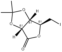D-Ribonic acid, 5-deoxy-5-iodo-2,3-O-(1-methylethylidene)-, γ-lactone 结构式