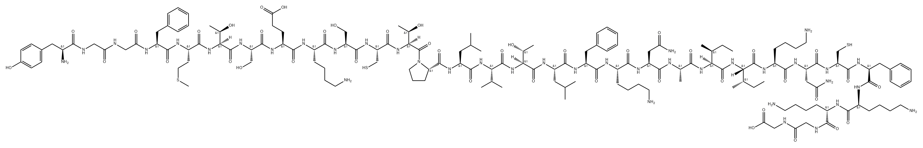 beta-endorphin, Cys(11,26),Phe(27), Gly(31)- 结构式