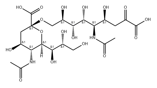 N-乙酰-9-O-(N-乙酰-Α-神经氨糖基) - 神经氨酸 结构式