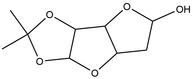 α-D-xylo-Hexodialdo-1,4:6,3-difuranose, 5-deoxy-1,2-O-(1-methylethylidene)- 结构式