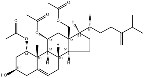 Ergosta-5,24(28)-diene-1α,3β,11α,18-tetraol 1,11,18-triacetate 结构式