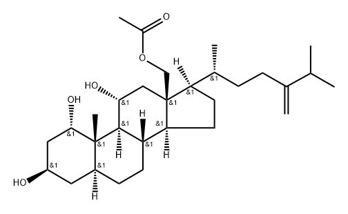 5α-Ergost-24(28)-ene-1α,3β,11α,18-tetrol 18-acetate 结构式