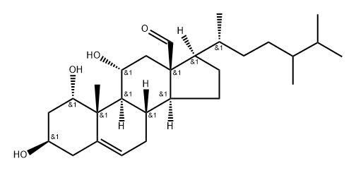 (24ξ)-1α,3β,11α-Trihydroxyergost-5-en-18-al 结构式