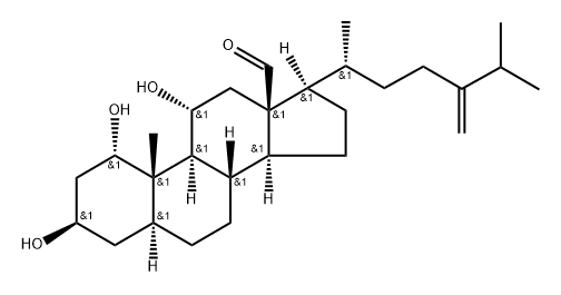 1α,3β,11α-Trihydroxy-5α-ergost-24(28)-en-18-al 结构式