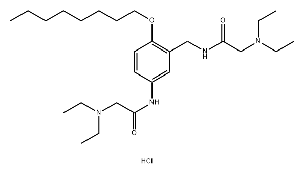 m-Acetotoluidide, 2-(diethylamino)-alpha-(2-(diethylamino)acetamido)-4'-(octyloxy)-, dihydrochloride 结构式