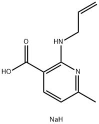 3-Pyridinecarboxylic acid, 6-methyl-2-(2-propen-1-ylamino)-, sodium salt (1:1) 结构式