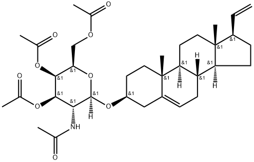 Pregna-5,20-dien-3β-yl 2-(acetylamino)-2-deoxy-β-D-galactopyranoside 3,4,6-triacetate 结构式