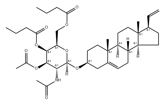 Pregna-5,20-dien-3β-yl 2-(acetylamino)-2-deoxy-β-D-galactopyranoside 3-acetate 4,6-dibutanoate 结构式