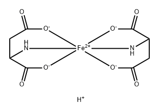dihydrogen bis[DL-aspartato(2-)-N,O1,O4]ferrate(2-) 结构式