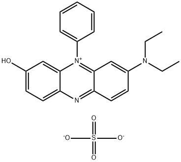 Phenazinium, 7-(diethylamino)-3-hydroxy-5-phenyl-, sulfate (2:1) 结构式