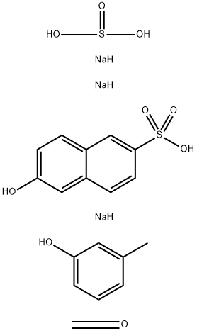 6-羟基-2-萘磺酸-单钠盐与间甲苯酚、甲醛和重亚硫酸钠盐的反应产物 结构式